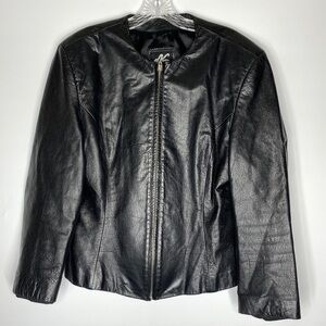 Vintage Ms. Maxima Black Leather Jacket Size Large 90s